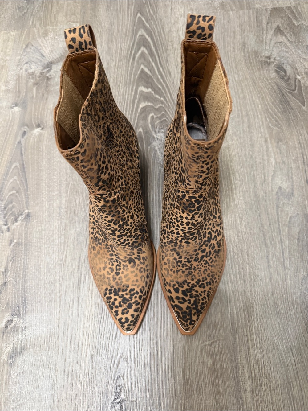 Dolce Vita distressed Leopard Print Women's Ankle Boots - Brown - Picture 2 of 5